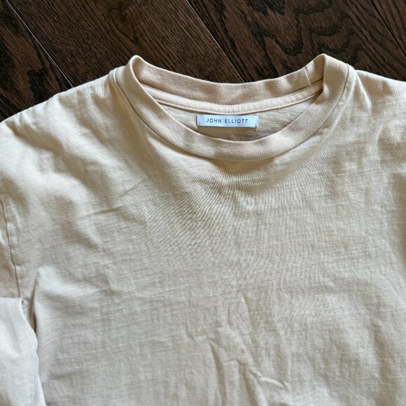 John Elliott Long Sleeve Shirt in Cream - Picture 2 of 5
